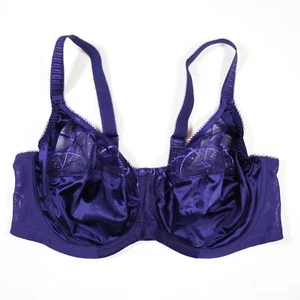 New Elomi Bra 38DDD Cate Underwire Full Cup Banded Navy Mesh Bra Wide Strap 4030 - Picture 1 of 6