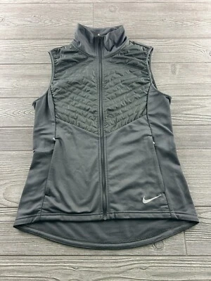 Nike Running Soft Gray Running Vest Size Women's Small Full Zip Mock Neck - Image 1 of 4