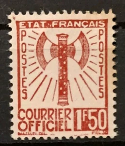 FRANCE Timbre De Service N° 8 ( Francisque ) / NEUF SANS GOMME/ 1943  - Picture 1 of 1