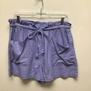 Universal Thread Womens Shorts Purple Pockets Ruffle Drawstring High Rise L New - Picture 1 of 10