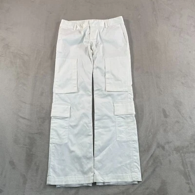 Calça cargo feminina vintage Banana Republic perna larga 2P forrada branca pequena nova sem etiquetas - Imagem 1 de 4
