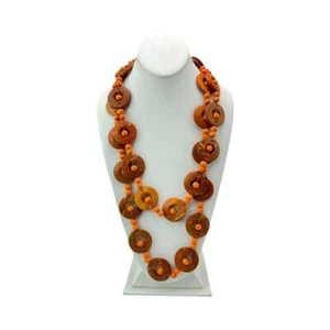 Handmade African Necklace - Boho Coconut Disk Wood Bead - African Jewelry - Picture 1 of 4