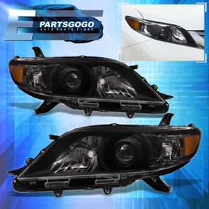 For 11-20 Toyota Sienna Halogen Replacement Headlights Lamps Pair Black Amber - Picture 1 of 5