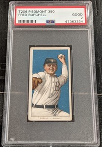 1909 T206 Fred Burchell PSA 2 GD Piedmont 350 Brooklyn Dodgers