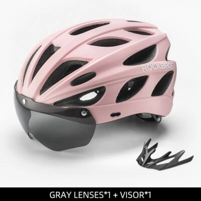 ROCKBROS Bike Helmet Adjustable Bicycle Helmet with Detachable Magnetic Goggles - Image 1 of 4