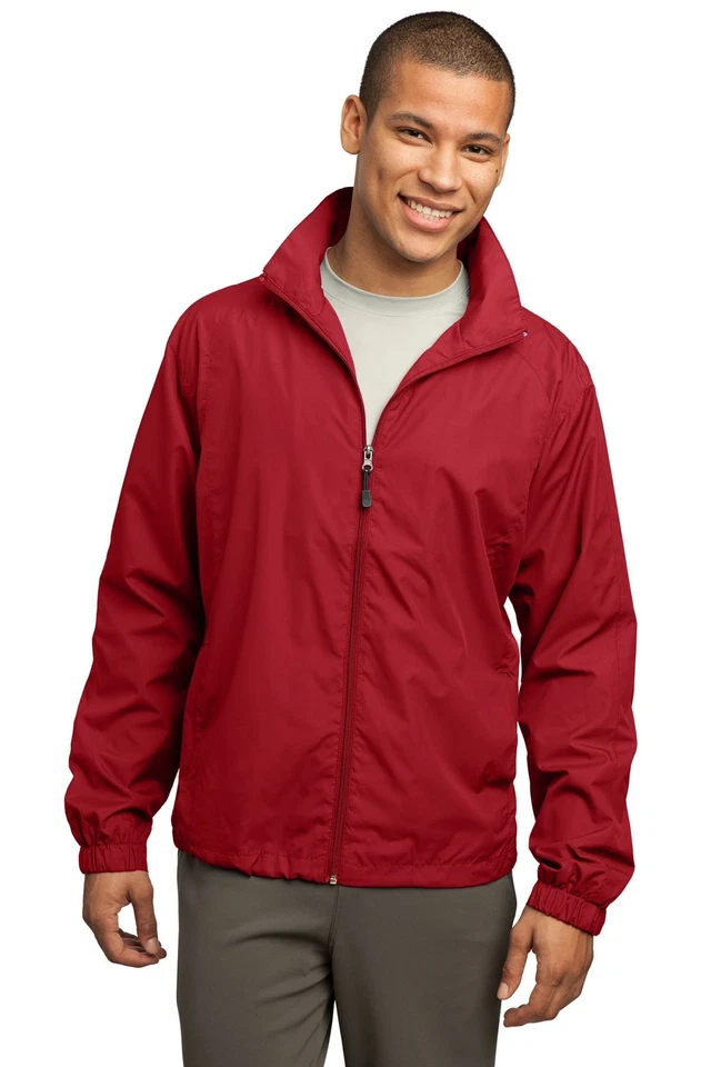Sport-Tek JST70 Mens Long Sleeve Lightweight Full-Zip Wind Jacket With Pockets - Image 1 of 1