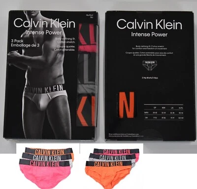 Paquete de 3 calzoncillos calzoncillos de cadera de algodón intenso para hombre Calvin Klein NB2595 Foto 1 de 4