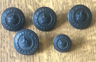 5 x VINTAGE BLACK HANTS CONSTABULARY KINGS CROWN POLICE BUTTONS