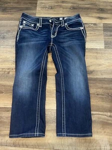 Damenjeans Miss Me Dark Wash Stretch einfach Stiefel geschnitten Gr. 30 - Bild 1 von 8