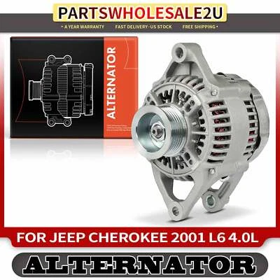 Nuevo alternador para Jeep XJ Cherokee 2001 L6 4,0 L 117 amperios 12 V CW polea de 6 ranuras Foto 1 de 4