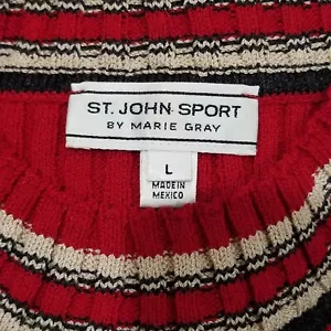 St. John Sport Womens Ribbed Sleeveless Knit Tank Top Shell Blouse Top Size L - Picture 1 of 9