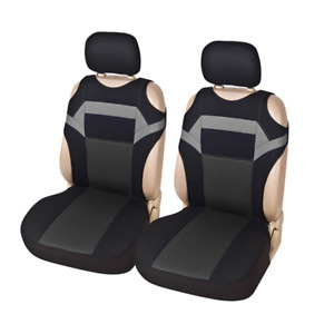 2Pcs Gray Car Front Seat Cover T-shirt Design Protector For Interior Accessories