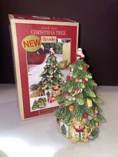 Spode "Christmas Tree" Christmas Tree Shaped Covered Candy Box 5.75” Tall  2012