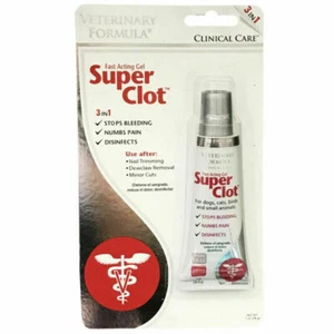 Synergy Super Clot Stop Styptic Gel 1 OZ Dog Cat Bird Ferret Rabbit Blood nail - Picture 1 of 1