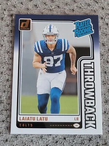 Laiatu Latu 2024 Donruss Rated Rookie Throwback Indianapolis Colts #14 - Picture 1 of 2
