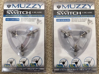Interruptor Muzzy Trocar Diámetro de corte ajustable 3 hojas 100 granos (2) - Paquetes Foto 1 de 3