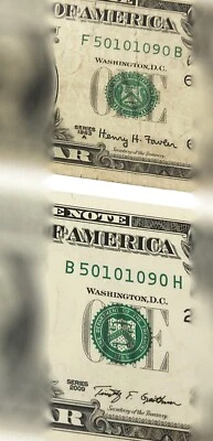 TWO MATCHING SERIAL NUMBERS FEDERAL RESERVE NOTES 1963A FOWLER - Image 1 of 4