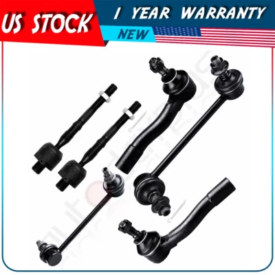 For 2003-2008 Mazda 6 6Pcs Front Rear Steering Sway Bar Inner Outer Tie Rod End - Image 1 of 4