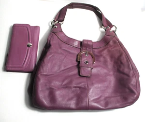 ** Bolso de Hombro Hobo Coach Madison Lynn Soho Cuero Púrpura #F17092 Cartera - Imagen 1 de 12