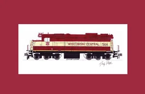 Wisconsin Central SDL39 #584 11""x17"" estampado enmarañado firmado por Andy Fletcher - Imagen 1 de 1