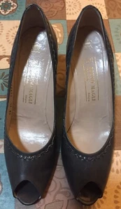 Bruno Magli hochhackige Damenschuhe Slipper-Pumps Größe 9-1/2 grau Leder - Bild 1 von 9