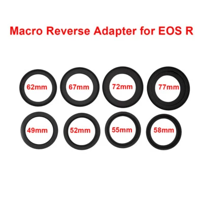 金属微距镜头反向适配器环适用于 EOS R R R R P 49/52/55/58/62/67/72/77 毫米 — 第 1/4 张图片