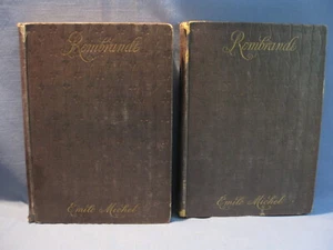 1894 REMBRANDT 2 VOL EMILE MICHEL, FIRST EDITION X-LARGE HARDBACK 3 DECKLE EDGES - Bild 1 von 12