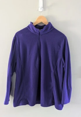 Lands' End Purple Woman's  Active Wear Fleece Top Size 2X (20W-22W) - Image 1 of 4