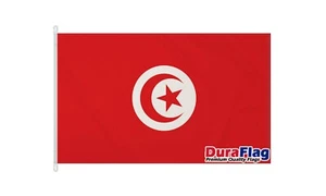 TUNISIA 5X3 HIGH QUALITY FLAG (150cm X 90cm) DURAFLAG with CLIPS / HOOKS - Picture 1 of 6