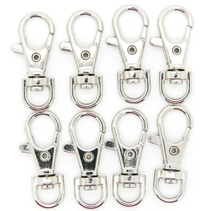 10pcs Metal Lanyard Hook Silver Swivel Snap For Paracord Lobster Clasp - Picture 1 of 6