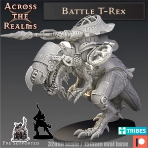 Battle T-Rex | Across the Realms | Wygnane elfy Wargaming 3D Drukowana miniatura - Zdjęcie 1 z 2