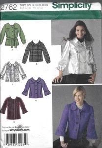 Plus Size Simplicity Pattern #2762- Misses Jacket with Sleeve Variation 16-24 - Picture 1 of 1