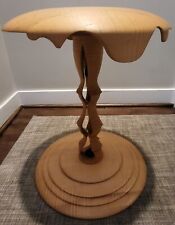 Vtg Memphis Melt Hand Carved Side Table or Stool by Peter Exton 1996 Handmade