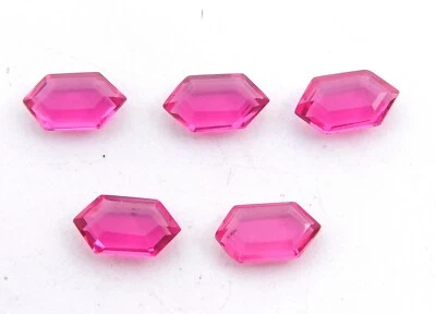 8 Cts 5 Pcs Pink Tourmaline Hexagon Shape Cut Loose Gemstone 6x11 MM P-1836 - Image 1 of 2