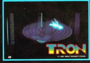 TRON MOVIE 1981 DISNEY TRADING CARDS DONRUSS 1982 BRUCE BOXLEITNER BASE CARD 49