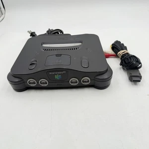 Nintendo 64 N64 NUS-001 Console System With Power Supply & AV Cables Black - Picture 1 of 13