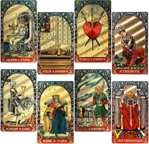 78 Gold Foil Tarot Deck with Gift Box Original Design Rider Waite Tarot Cards - Picture 1 of 12