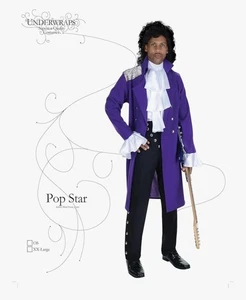 Lila Popstar Kostüm für Erwachsene - Musikikone Halloween Party Cosplay Einheitsgröße - Bild 1 von 3