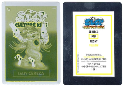 2025 SLOP CULTURE KIDS SERIES 3 YELLOW PRINTING PLATE 1/1 SASSY CEREZA 97b - Image 1 of 3