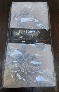 Lauren Ralph Lauren Napkin Set of 4 Canvas Cotton Blue White Spring Floral 20x20 - Picture 1 of 4