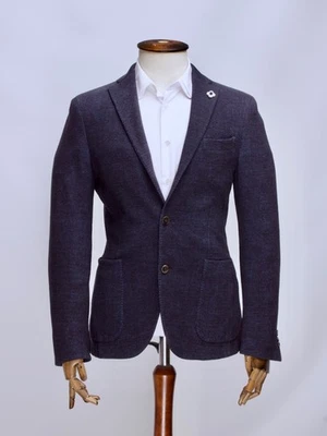 Chaqueta Blazer Para Hombre BOGLIOLI Dover Azul Marino Lana Mezcla Algodón Tejida Talla 46 R Foto 1 de 4