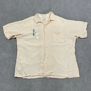 Vintage 50s Enro Cotton Gabardine Argyle Loop Collar Shirt Mens Large Rockabilly - Picture 1 of 7