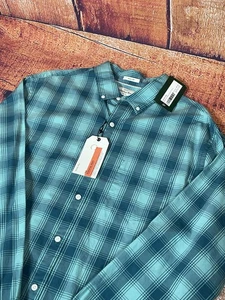 Hawker Rye Men's Elemental Long Sleeve Oxford Shirt Green Plaid XL Tall NWT - Picture 1 of 11