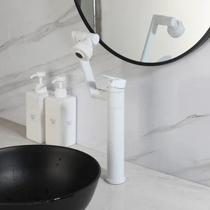 Grifos mezcladores de lavabo de color blanco para baño de 11,2 pulgadas grifos montados en cubierta - Imagen 1 de 10