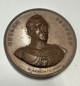 MEDAILLON KOMMANDANT CESARE SALUZZO MILITÄRAKADEMIE TURIN 1854 KEIL - Bild 1 von 2