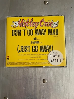 MOTLEY CRUE - Don't Go Away Mad (JUST GO AWAY) RARE PROMO CD Dr. Feelgood Foto 1 de 3