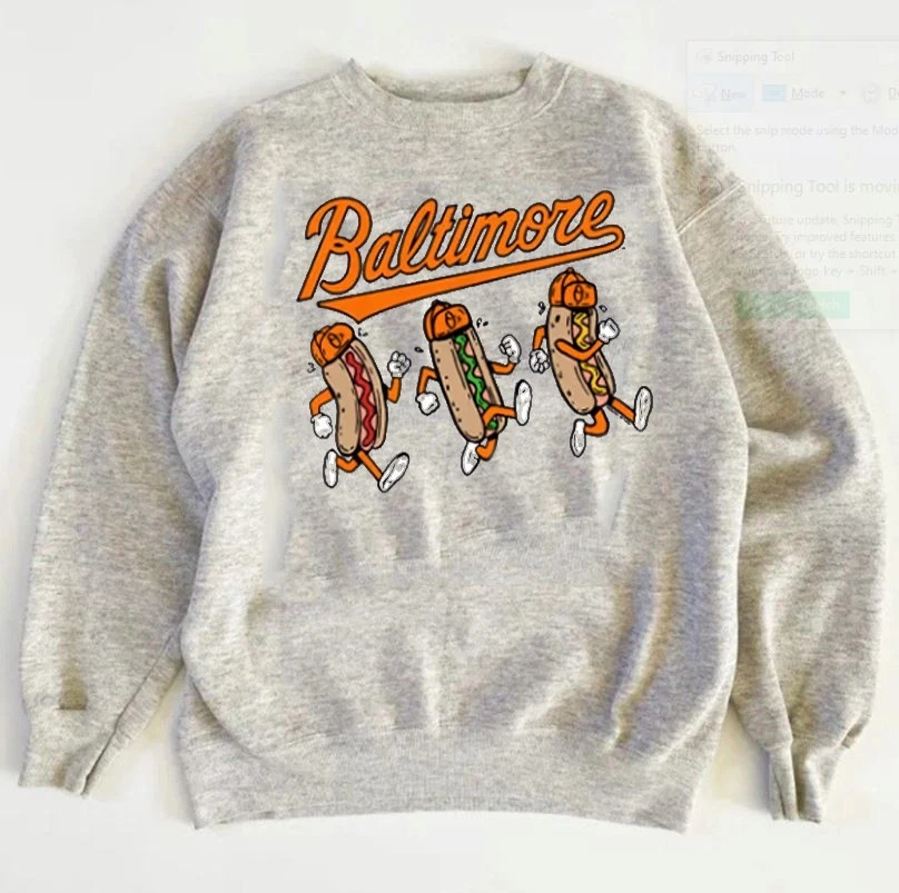 Baltimore Orioles baseball Hot Dog crewneck sweatshirt VK01047 - Image 1 of 1