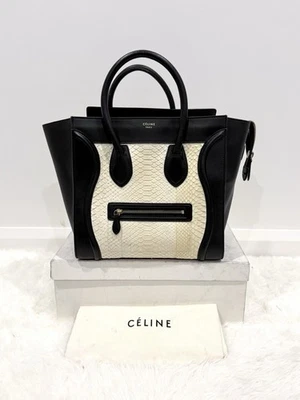 *XMAS SALE* CELINE PYTHON MINI 30CM luggage tote bag In Black And White - Image 1 of 4