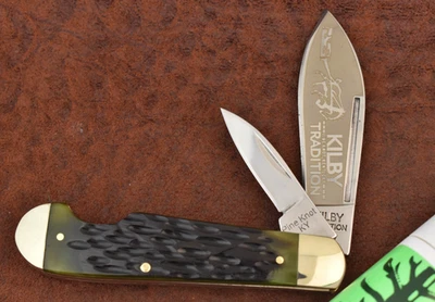 КИЛБИ ТРАДИЦИОННЫЙ СОСНОВЫЙ УЗЕЛ KY ЗЕЛЕНАЯ КОСТЬ ЛЕГКО ОТКРЫТЬ FLOP УШАСТЫЙ ПЕРВОКЛАССНЫЙ ДЖЕК НОЖ - Изображение 1 из 4