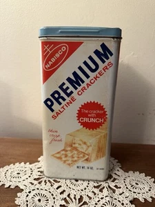 Nabisco Vintage 1969 Premium Saltine Cracker Collectible Tin 9.5” Tall w/lid - Picture 1 of 5